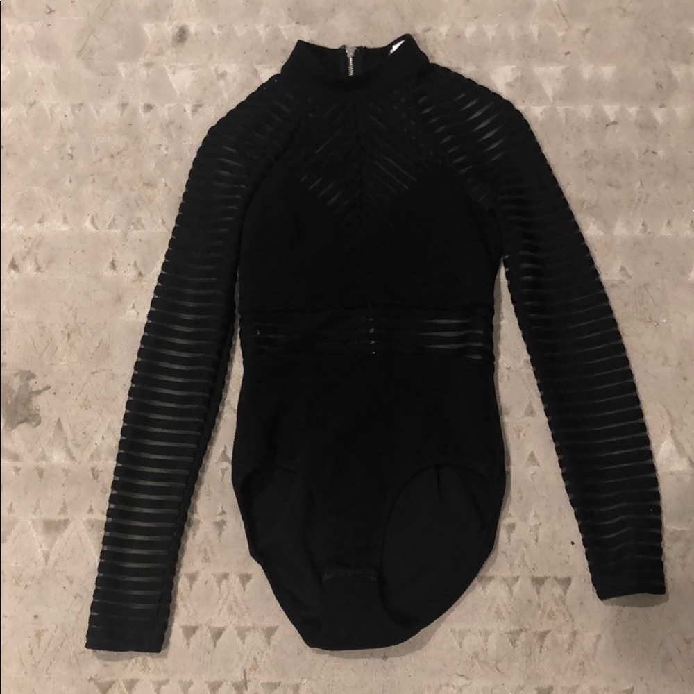 Stripe Mesh Bodysuit